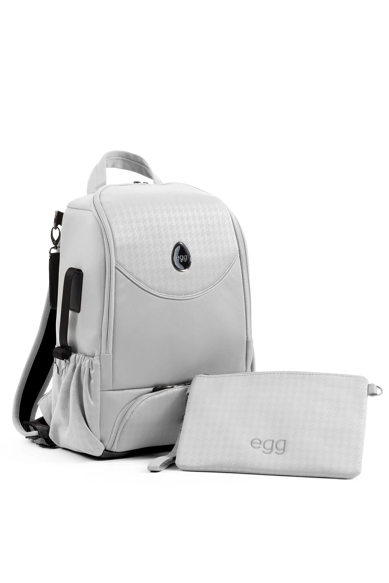Egg 3 Luxury Shell i-Size Travel System - Houndstooth Silver