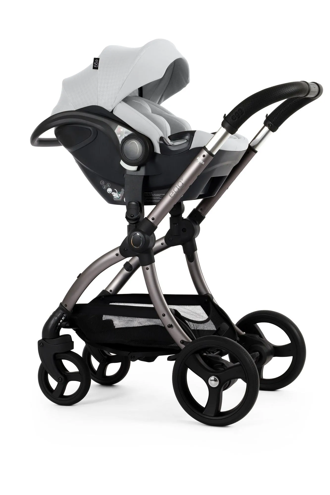 Egg 3 Luxury Shell i-Size Travel System - Houndstooth Silver