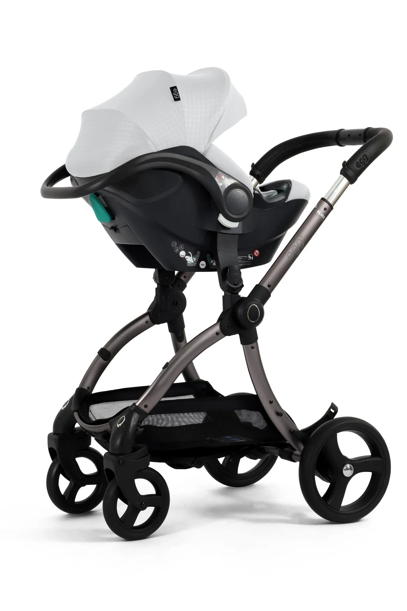 Egg 3 Luxury Shell i-Size Travel System - Houndstooth Silver