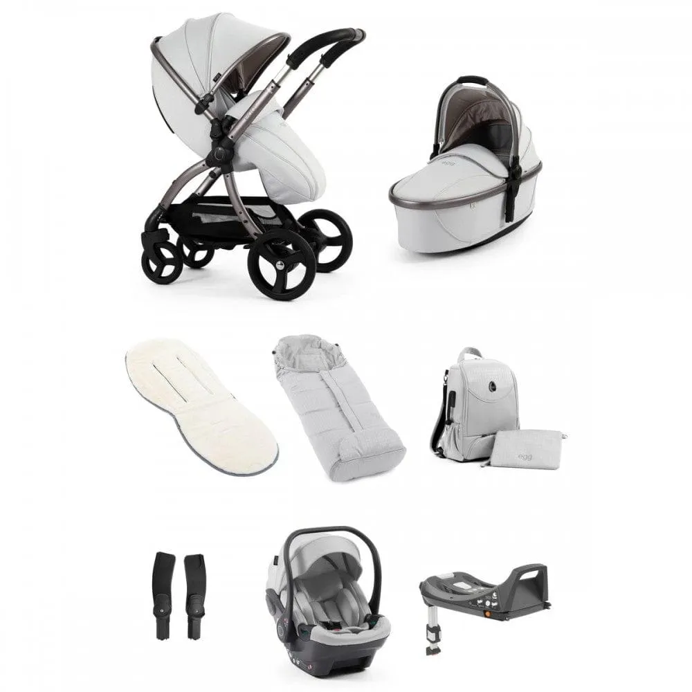 Egg 3 Luxury Shell i-Size Travel System - Houndstooth Silver