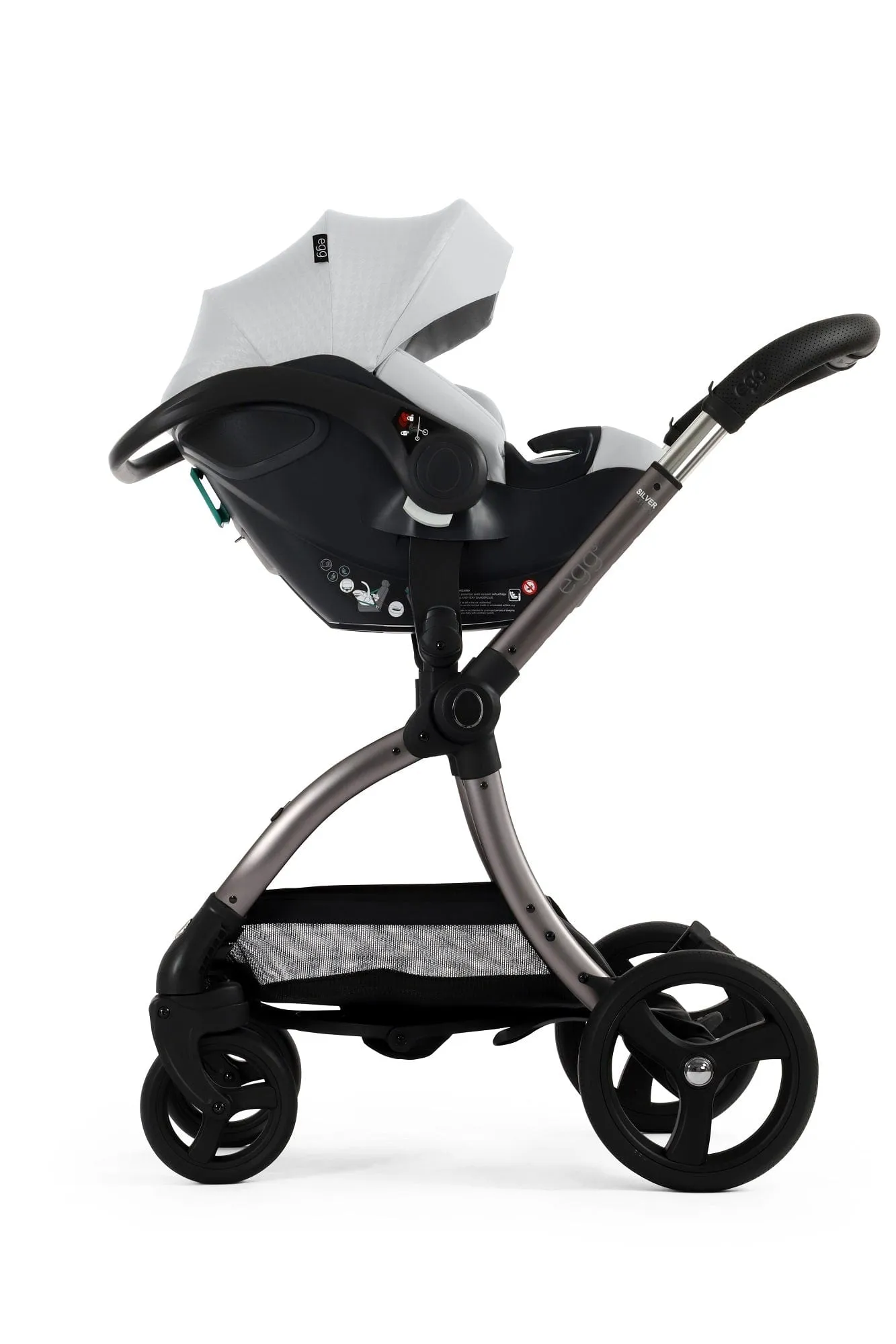 Egg 3 Luxury Shell i-Size Travel System - Houndstooth Silver