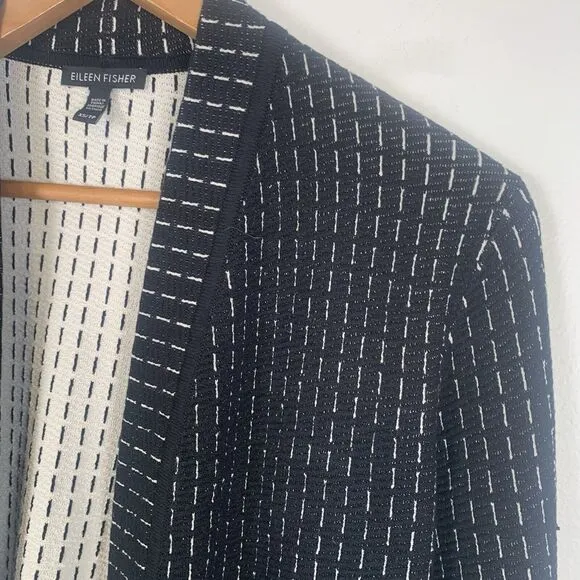 Eileen Fisher Silk and Organic Cotton Simple Shaped Cardigan Shell Jacket XS