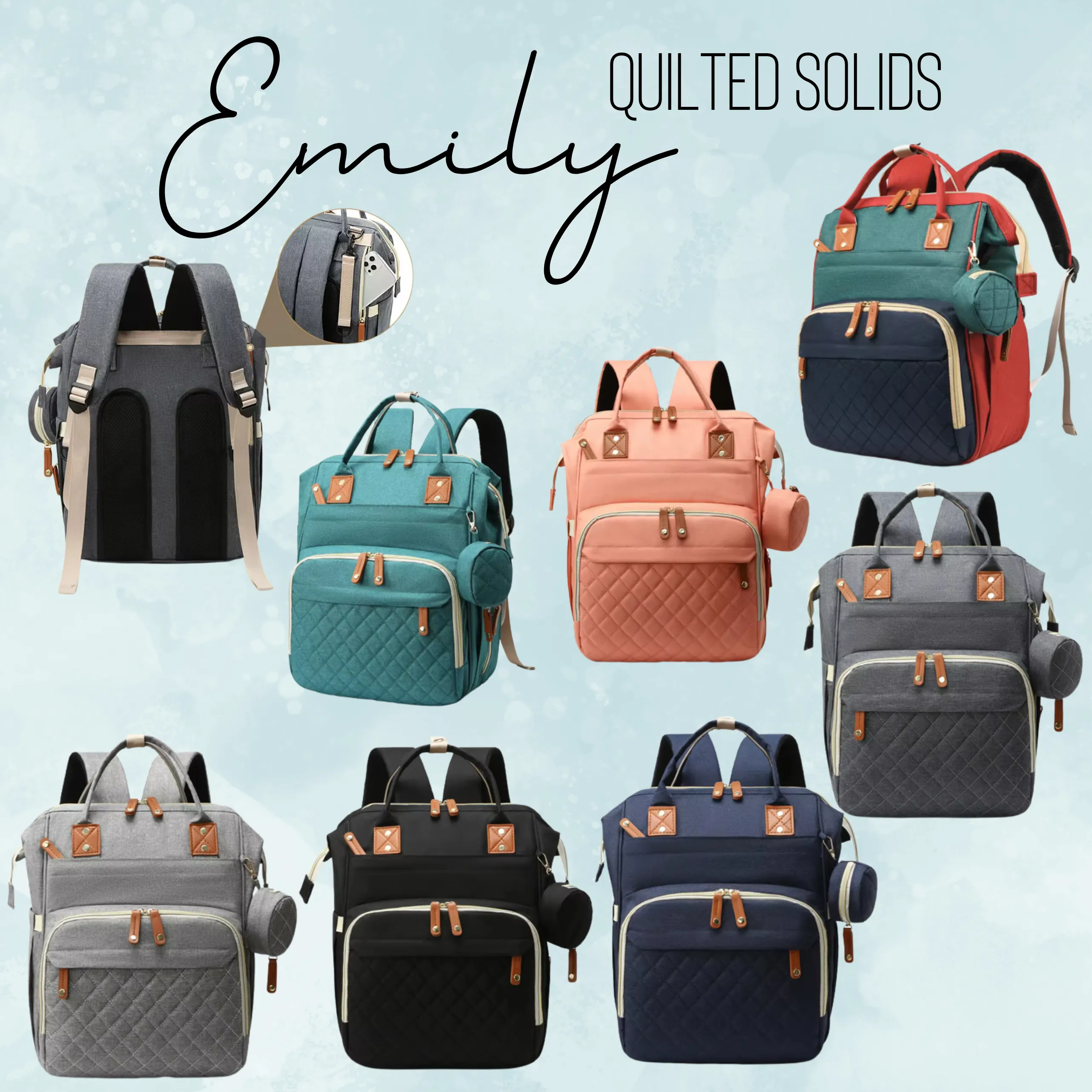 Emily Travel Bag - Quilted Solids - PREORDER