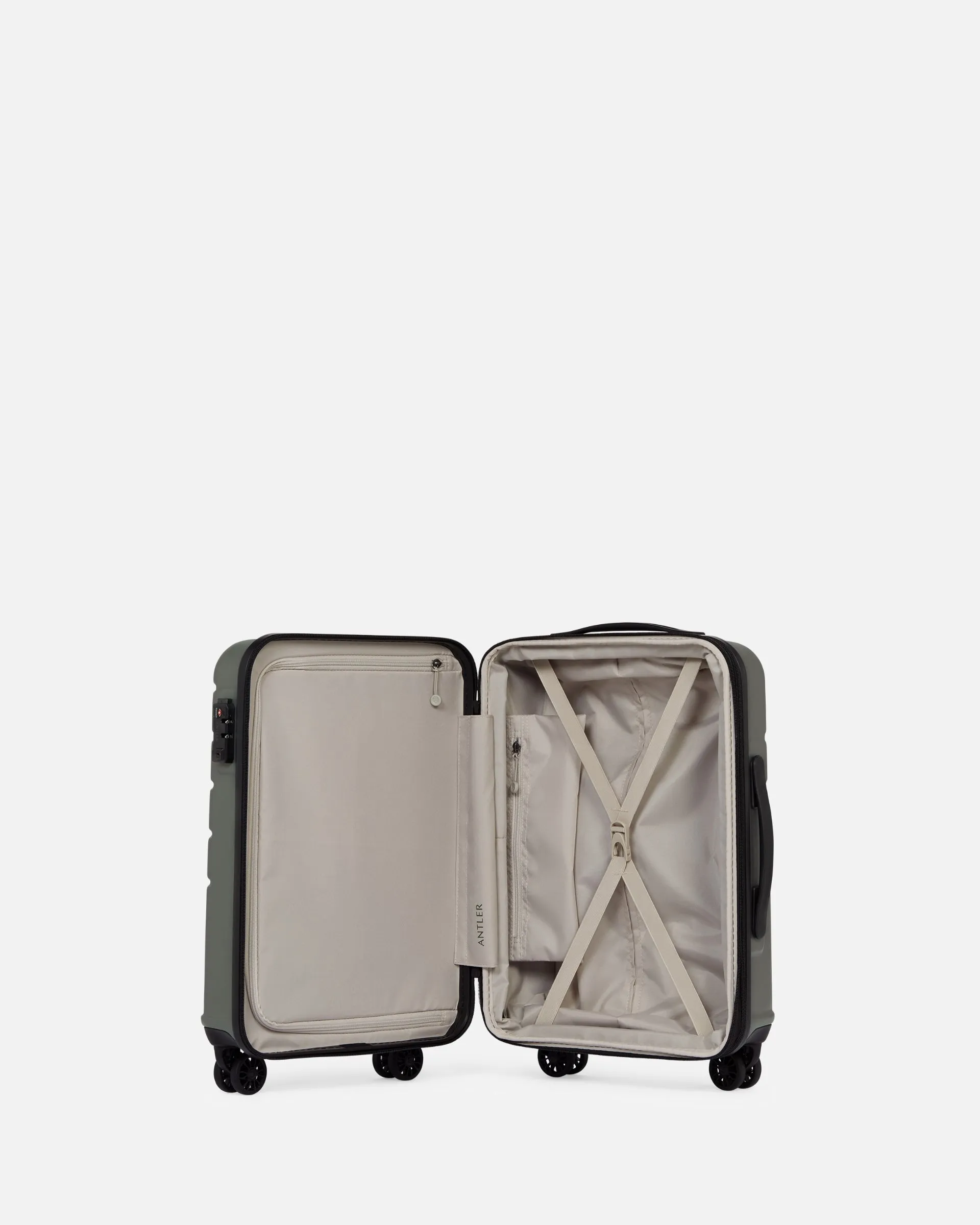 Expandable Carry-on Luggage in Moss Grey - Logo