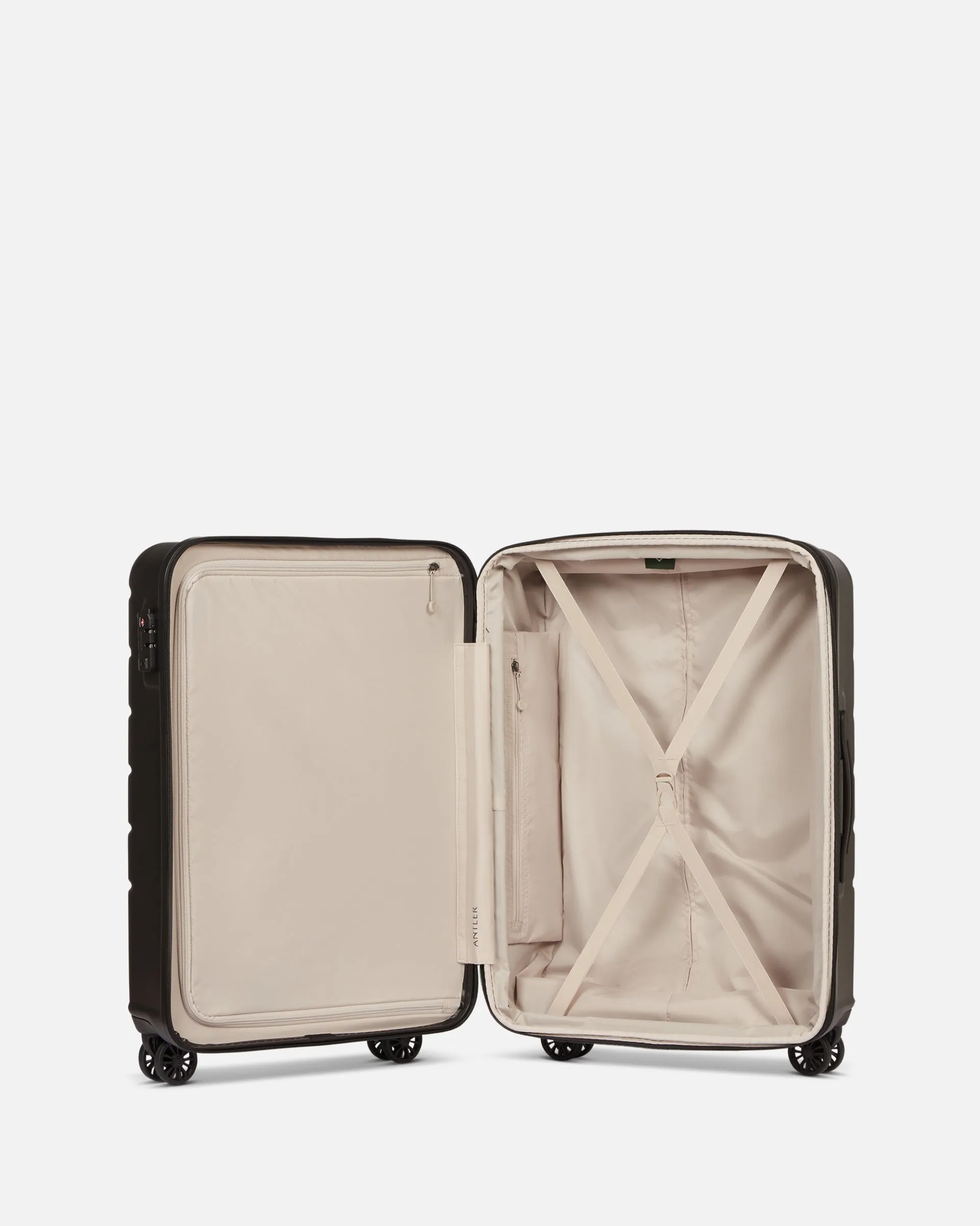 Expandable Carry-on Luggage Set in Black - Logo