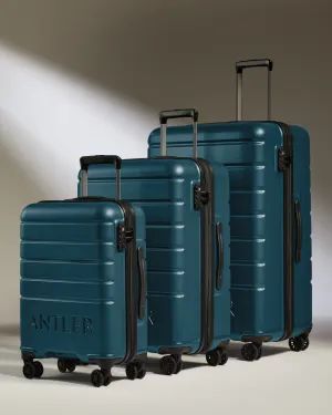 Expandable Carry-on Luggage Set in Soft Blue - Logo