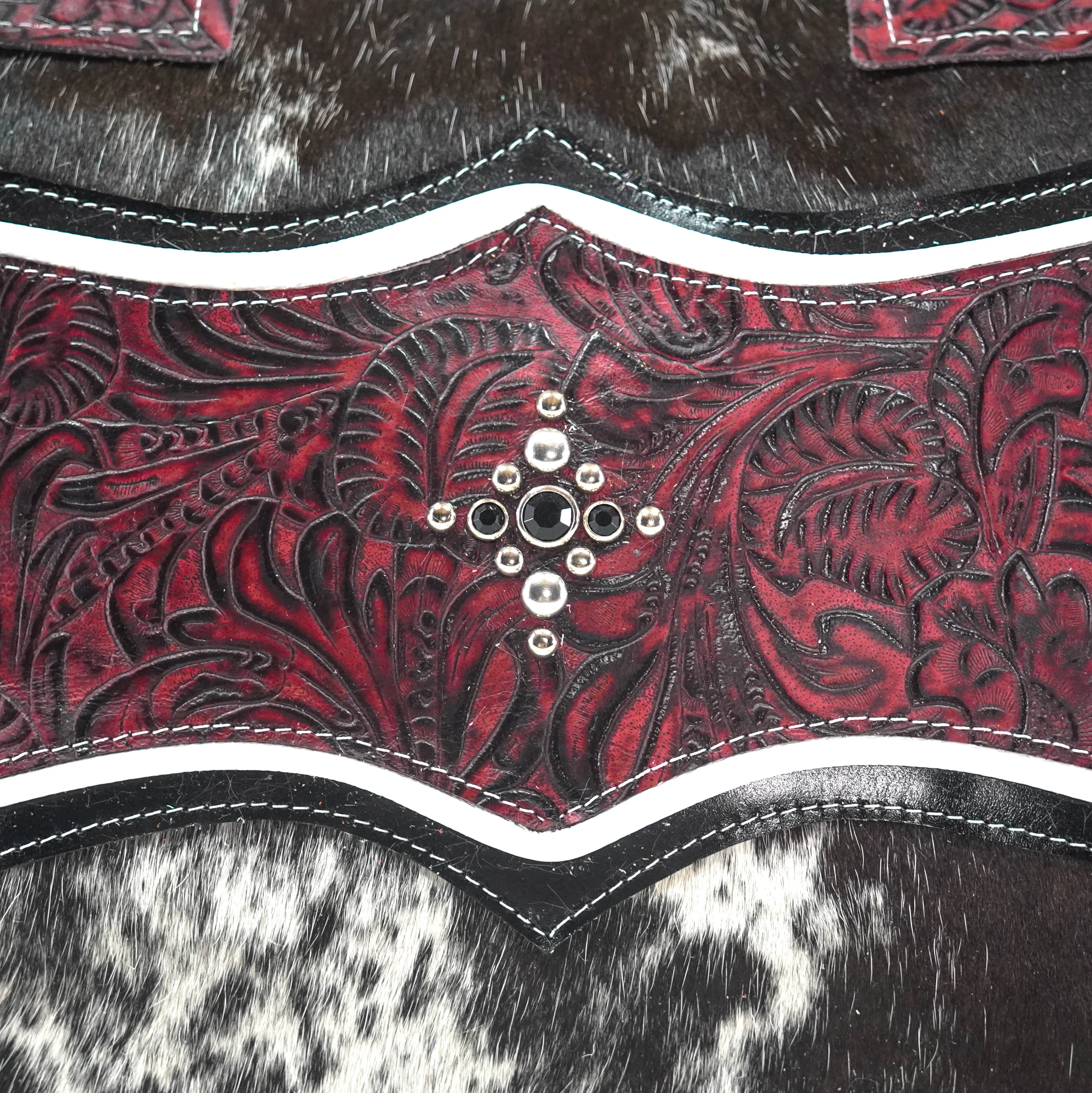 Fancy Oakley - Black & White w/ Burgundy Dallas Tool