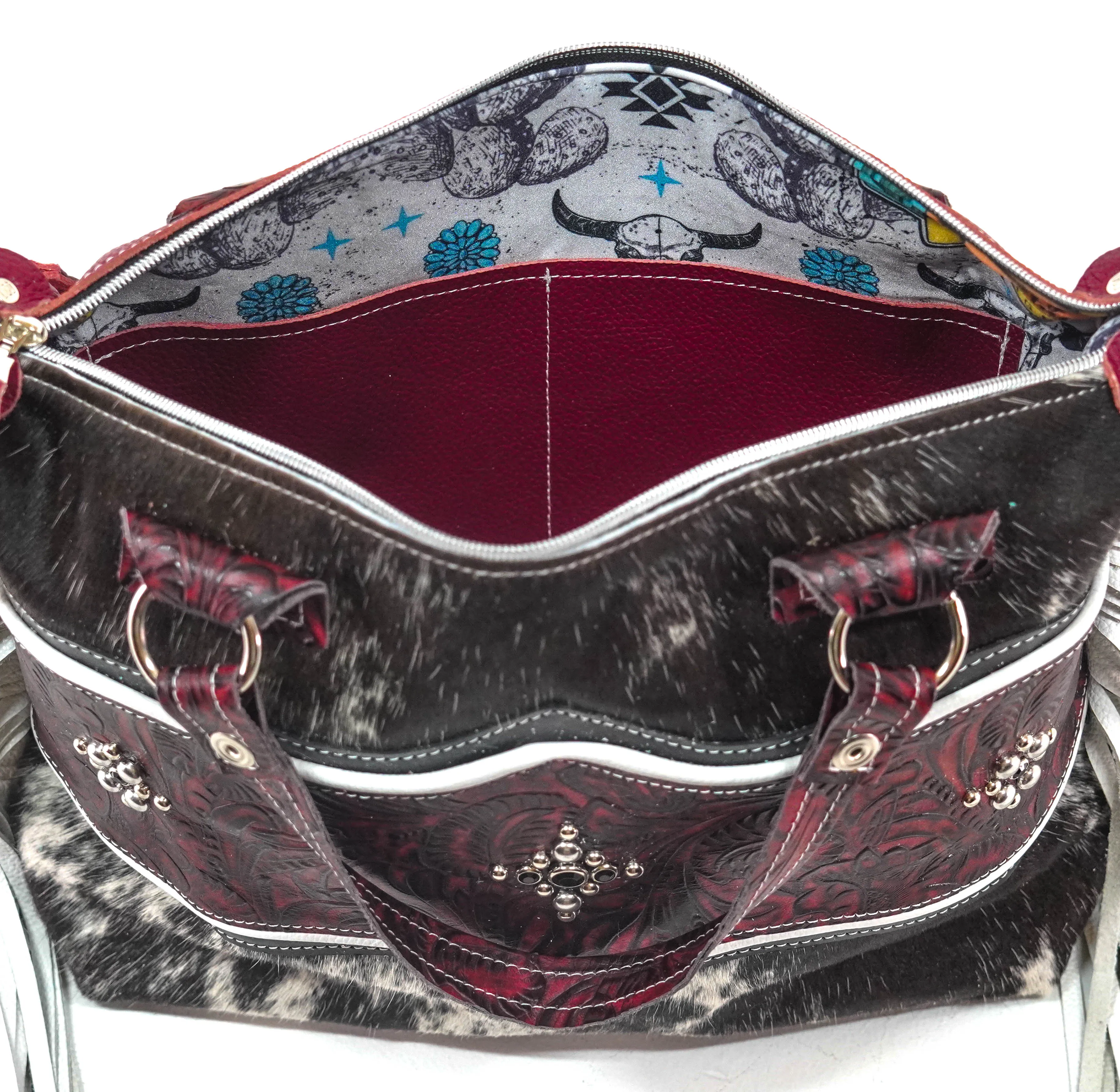 Fancy Oakley - Black & White w/ Burgundy Dallas Tool
