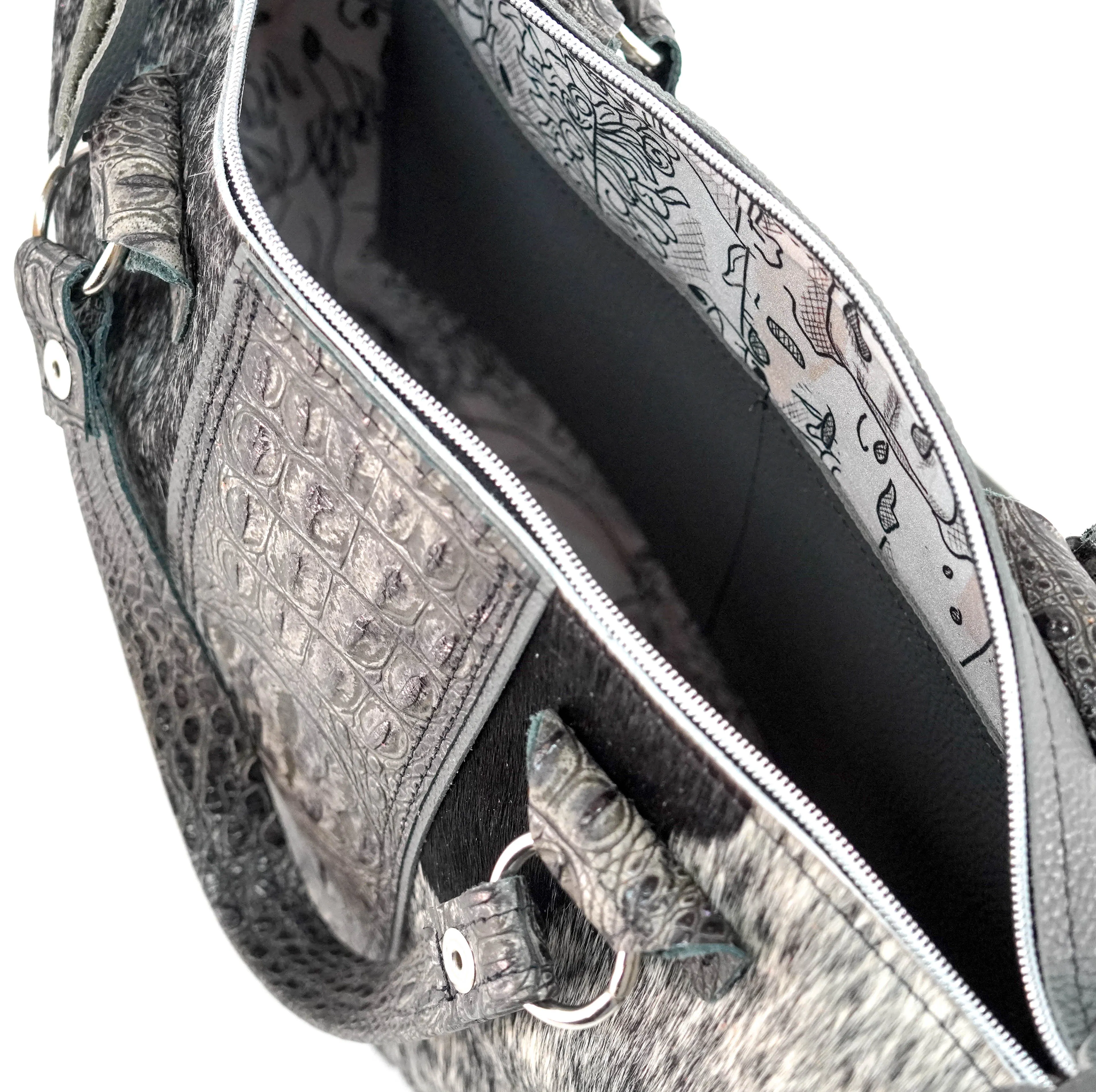 Fancy Oakley - Salt & Pepper w/ Smoke Show Croc