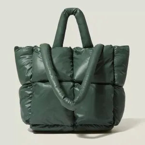 Fashion Large Tote Padded Handbags Designer Quilted Women Shoulder Bags Luxury Nylon Down Cotton Crossbody Bag Winter Purse