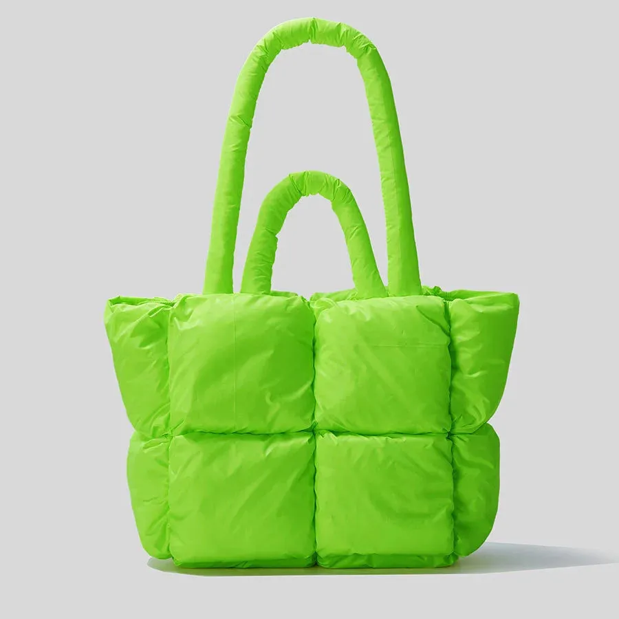 Fashion Large Tote Padded Handbags Designer Quilted Women Shoulder Bags Luxury Nylon Down Cotton Crossbody Bag Winter Purse