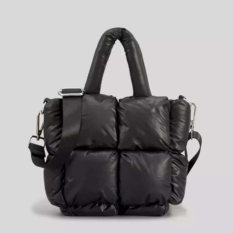 Fashion Large Tote Padded Handbags Designer Quilted Women Shoulder Bags Luxury Nylon Down Cotton Crossbody Bag Winter Purse