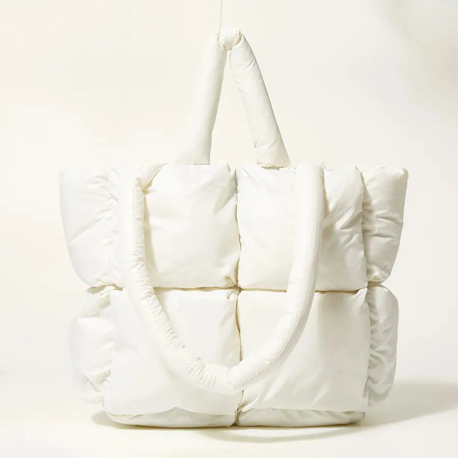 Fashion Large Tote Padded Handbags Designer Quilted Women Shoulder Bags Luxury Nylon Down Cotton Crossbody Bag Winter Purse