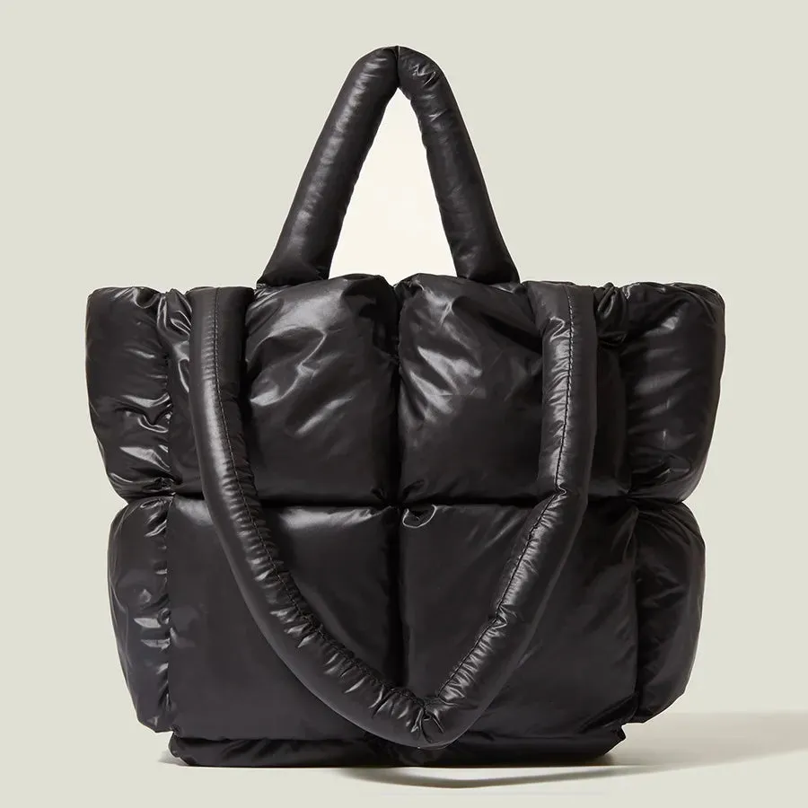 Fashion Large Tote Padded Handbags Designer Quilted Women Shoulder Bags Luxury Nylon Down Cotton Crossbody Bag Winter Purse