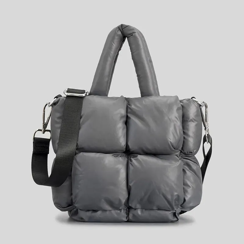 Fashion Large Tote Padded Handbags Designer Quilted Women Shoulder Bags Luxury Nylon Down Cotton Crossbody Bag Winter Purse