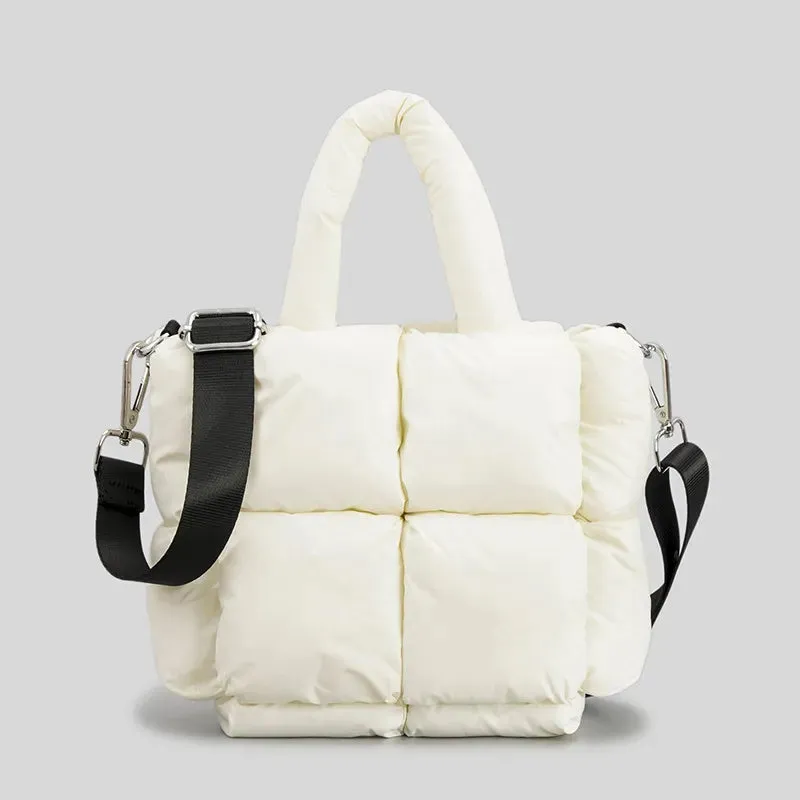 Fashion Large Tote Padded Handbags Designer Quilted Women Shoulder Bags Luxury Nylon Down Cotton Crossbody Bag Winter Purse