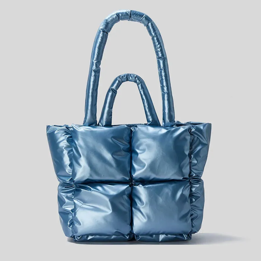Fashion Large Tote Padded Handbags Designer Quilted Women Shoulder Bags Luxury Nylon Down Cotton Crossbody Bag Winter Purse