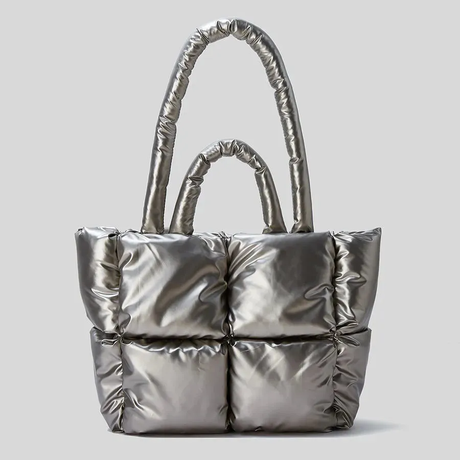 Fashion Large Tote Padded Handbags Designer Quilted Women Shoulder Bags Luxury Nylon Down Cotton Crossbody Bag Winter Purse