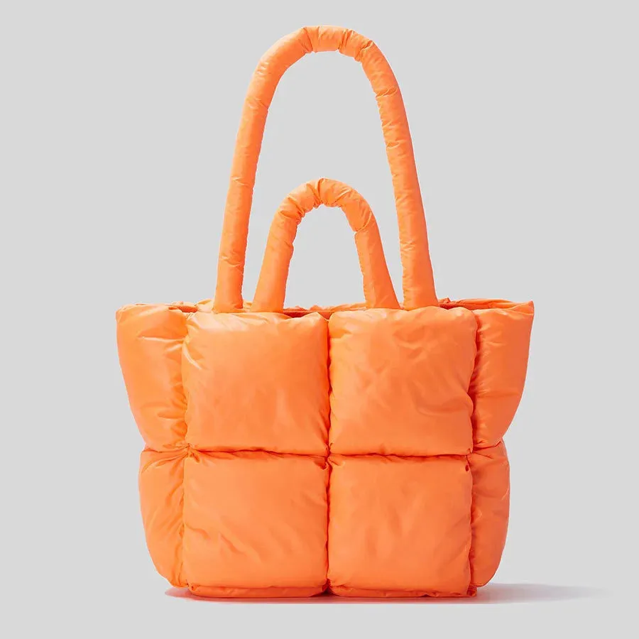 Fashion Large Tote Padded Handbags Designer Quilted Women Shoulder Bags Luxury Nylon Down Cotton Crossbody Bag Winter Purse