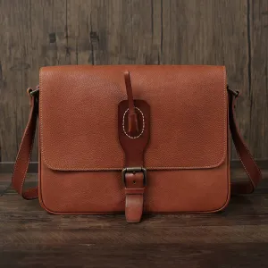 Flash Sale Full Grain Leather Satchel Bag Mens Leather Messenger Bag Leather Crossbody Bag