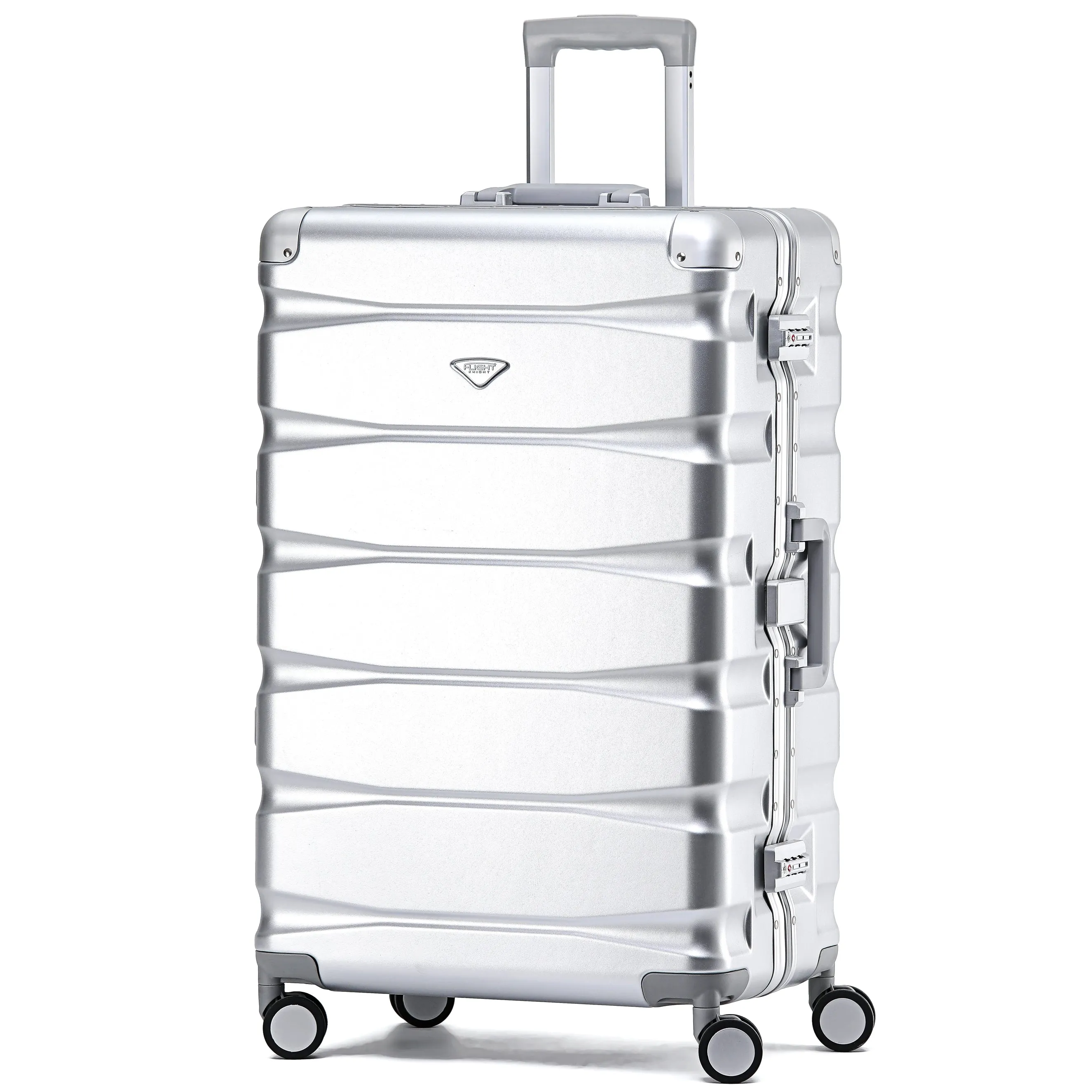 Flight Knight Premium Travel Suitcase - 8 Spinner Wheels - Built-in TSA Lock Lightweight Aluminium Frame, ABS Hard Shell Carry on Check in Luggage Highly Durable - Approved for Over 100 Airlines