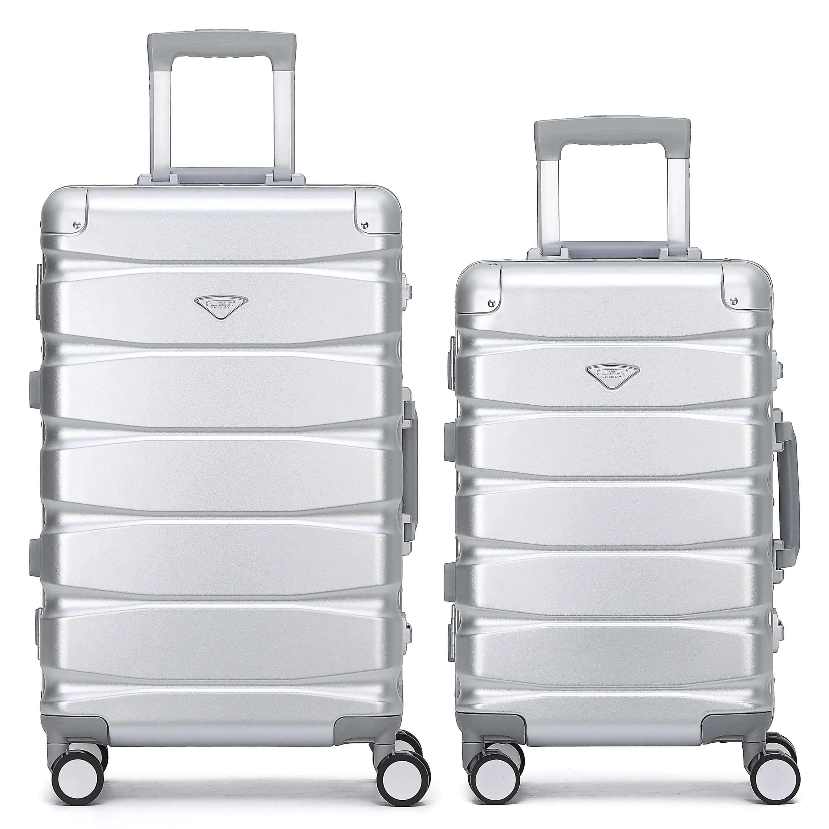 Flight Knight Premium Travel Suitcase - 8 Spinner Wheels - Built-in TSA Lock Lightweight Aluminium Frame, ABS Hard Shell Carry on Check in Luggage Highly Durable - Approved for Over 100 Airlines