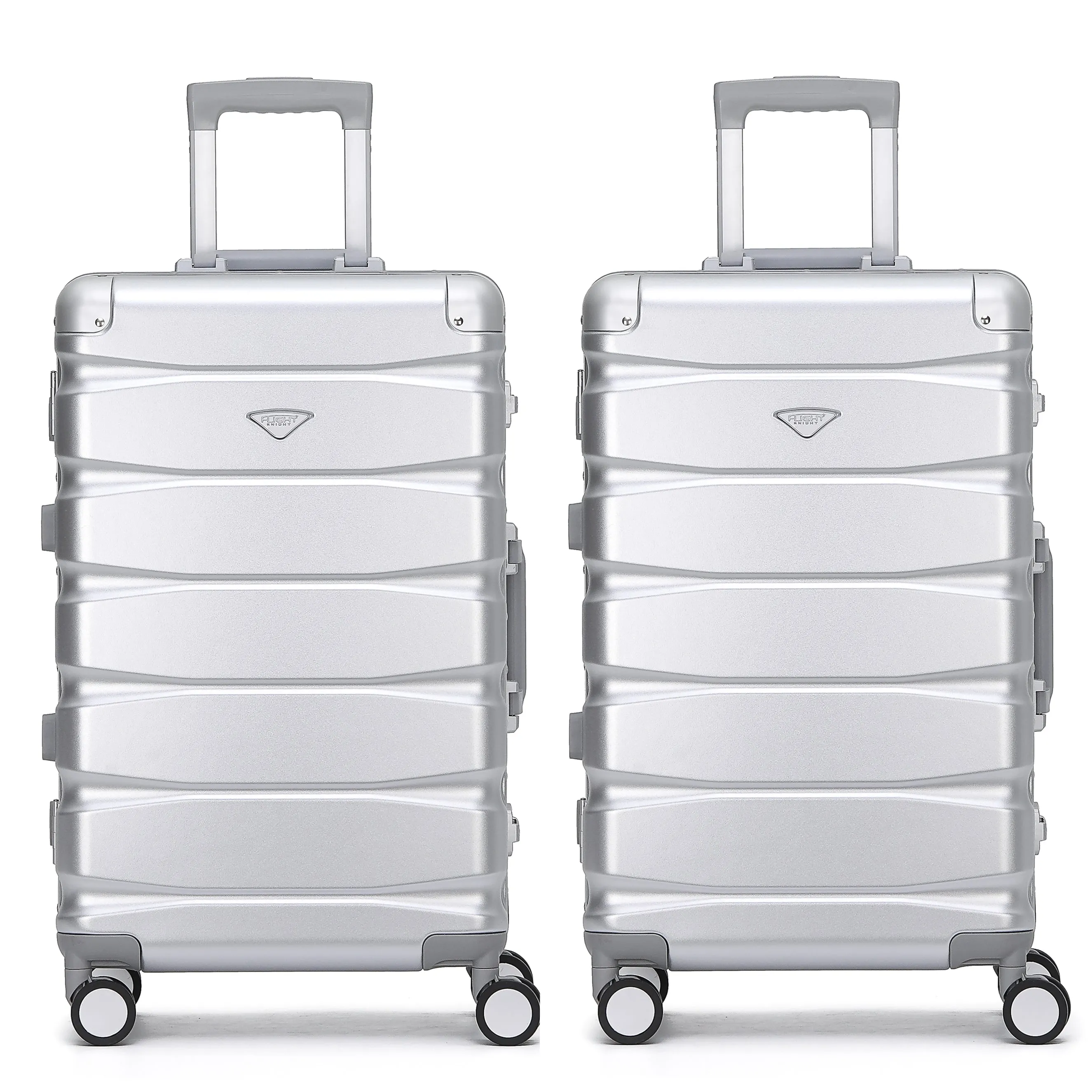 Flight Knight Premium Travel Suitcase - 8 Spinner Wheels - Built-in TSA Lock Lightweight Aluminium Frame, ABS Hard Shell Carry on Check in Luggage Highly Durable - Approved for Over 100 Airlines