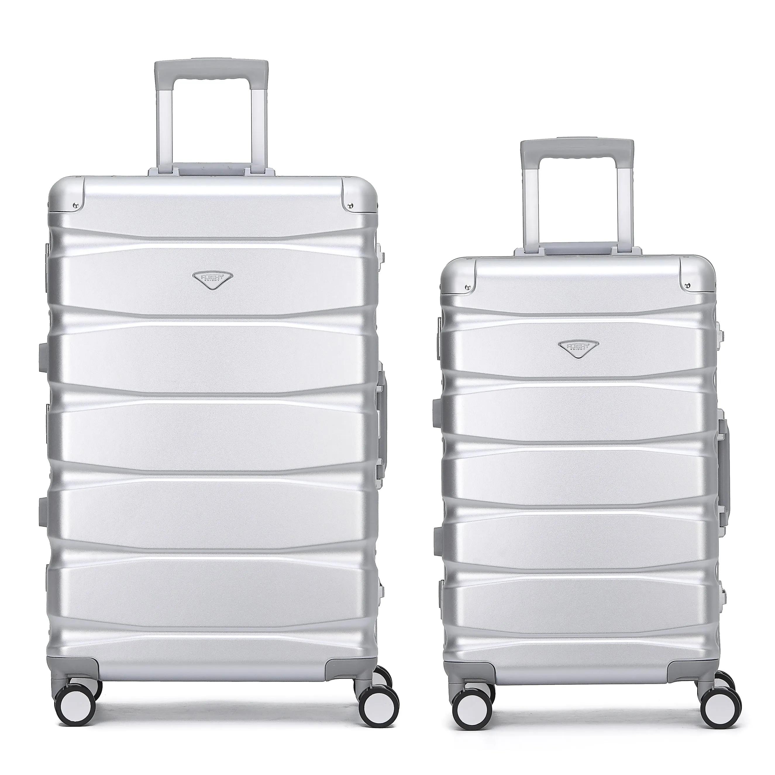 Flight Knight Premium Travel Suitcase - 8 Spinner Wheels - Built-in TSA Lock Lightweight Aluminium Frame, ABS Hard Shell Carry on Check in Luggage Highly Durable - Approved for Over 100 Airlines