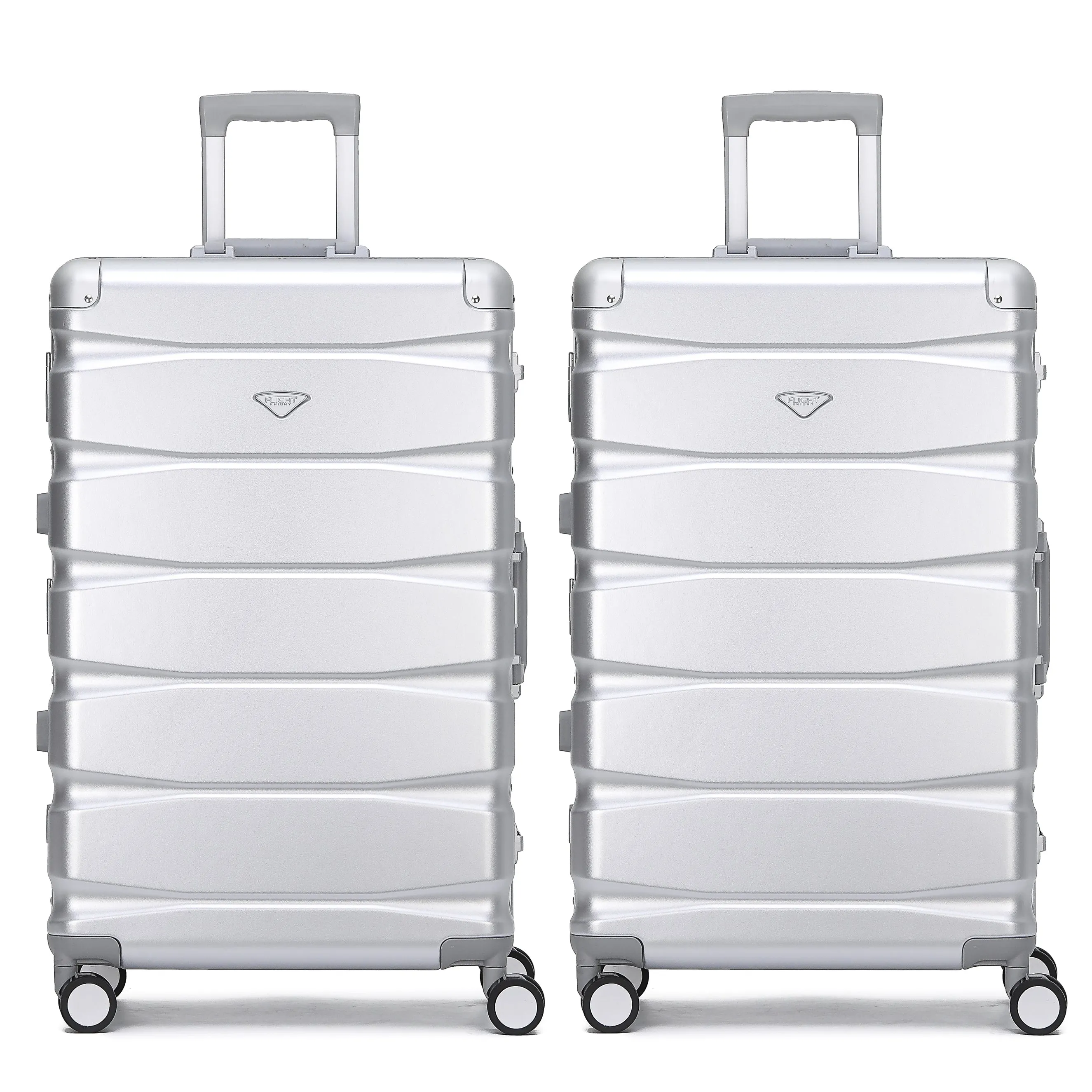 Flight Knight Premium Travel Suitcase - 8 Spinner Wheels - Built-in TSA Lock Lightweight Aluminium Frame, ABS Hard Shell Carry on Check in Luggage Highly Durable - Approved for Over 100 Airlines