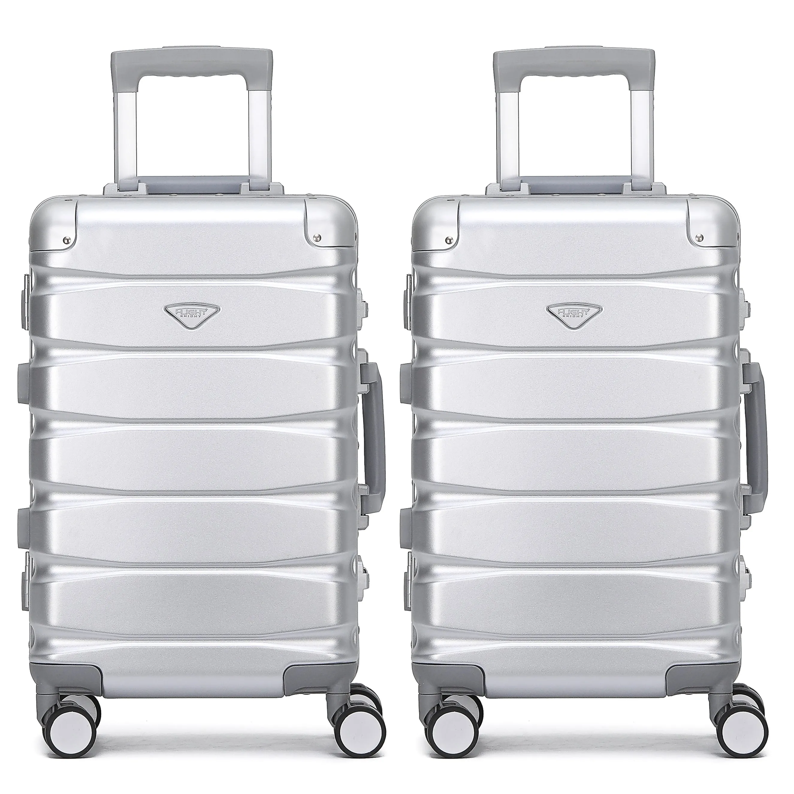 Flight Knight Premium Travel Suitcase - 8 Spinner Wheels - Built-in TSA Lock Lightweight Aluminium Frame, ABS Hard Shell Carry on Check in Luggage Highly Durable - Approved for Over 100 Airlines
