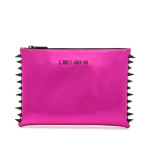 FUCHSIA METAL BLACK CLUTCH BAG