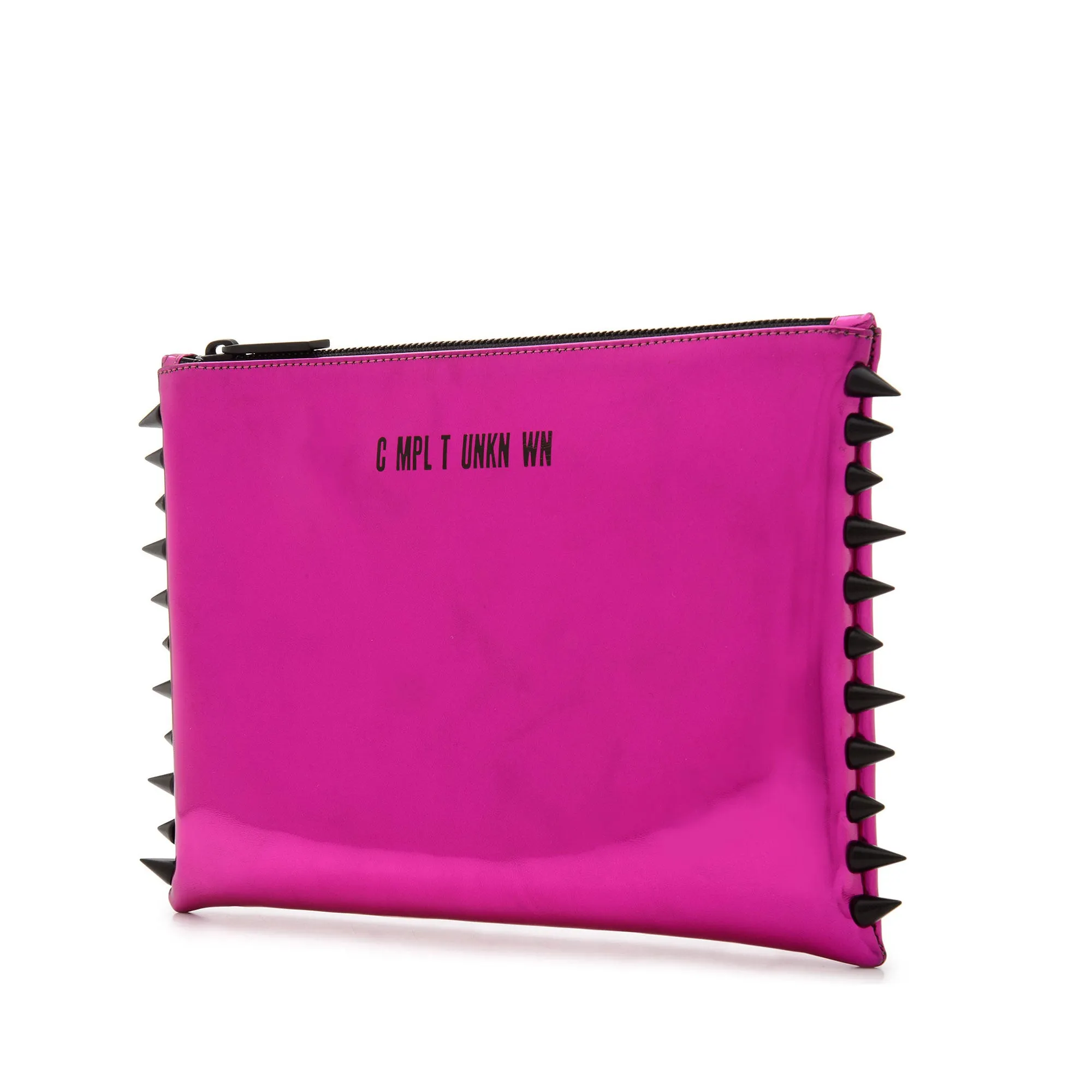 FUCHSIA METAL BLACK CLUTCH BAG