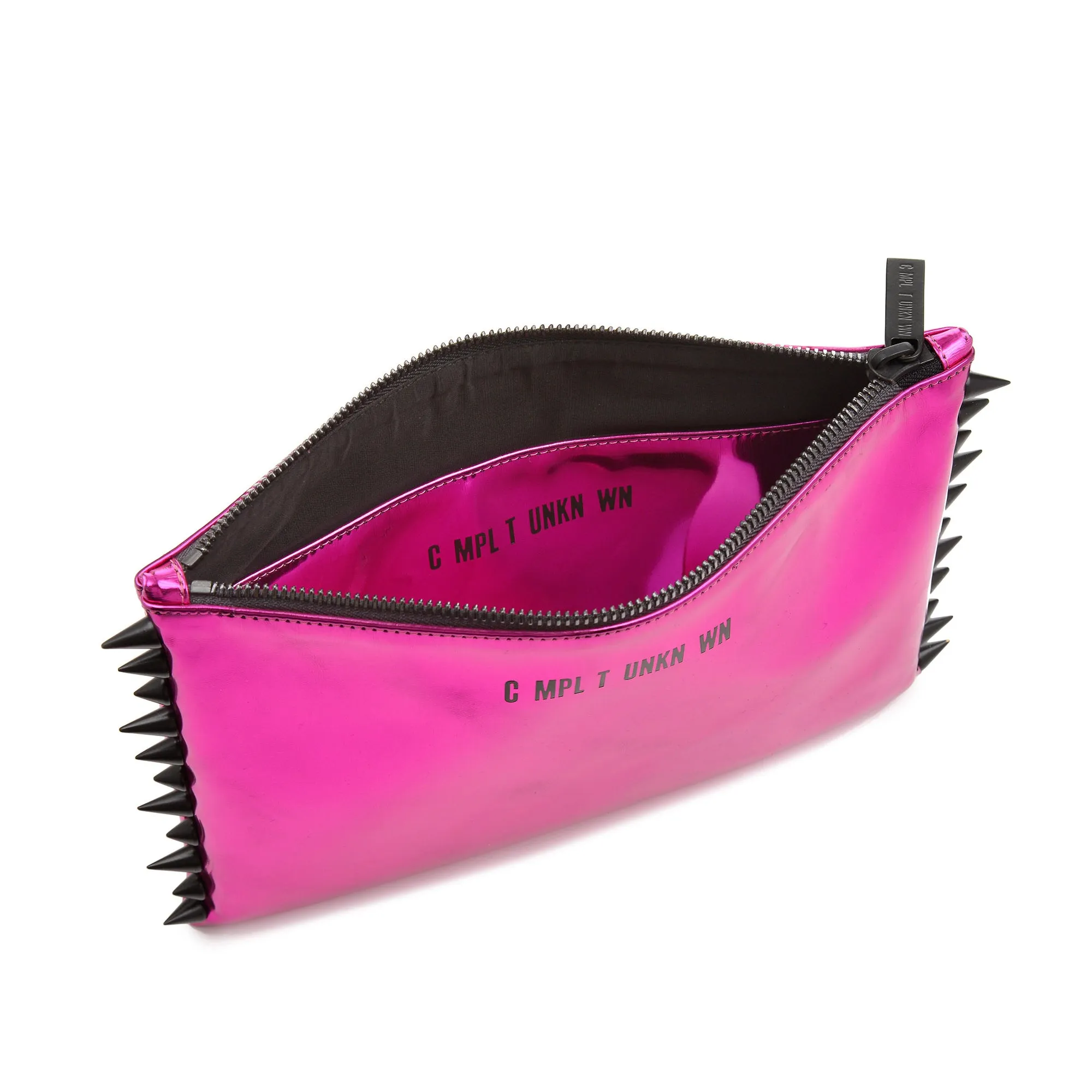 FUCHSIA METAL BLACK CLUTCH BAG
