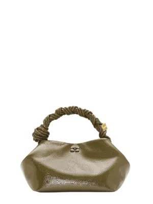 Ganni Small Bou Bag in Patent Military Olive