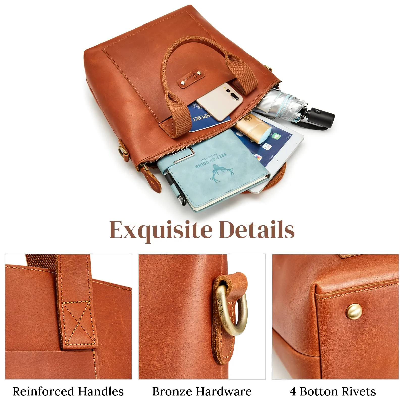 Genuine Leather Top-Handle Satchel Bags