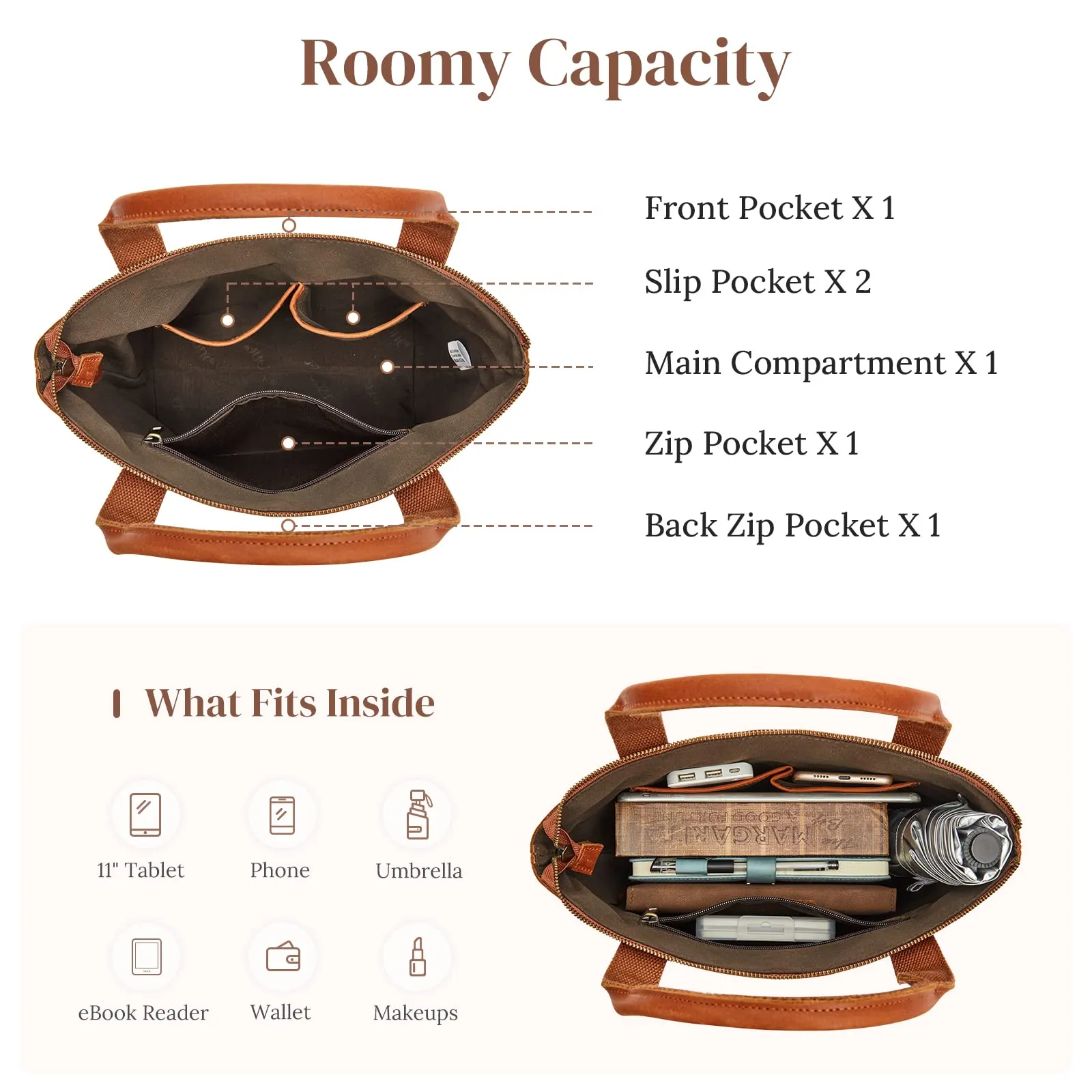 Genuine Leather Top-Handle Satchel Bags