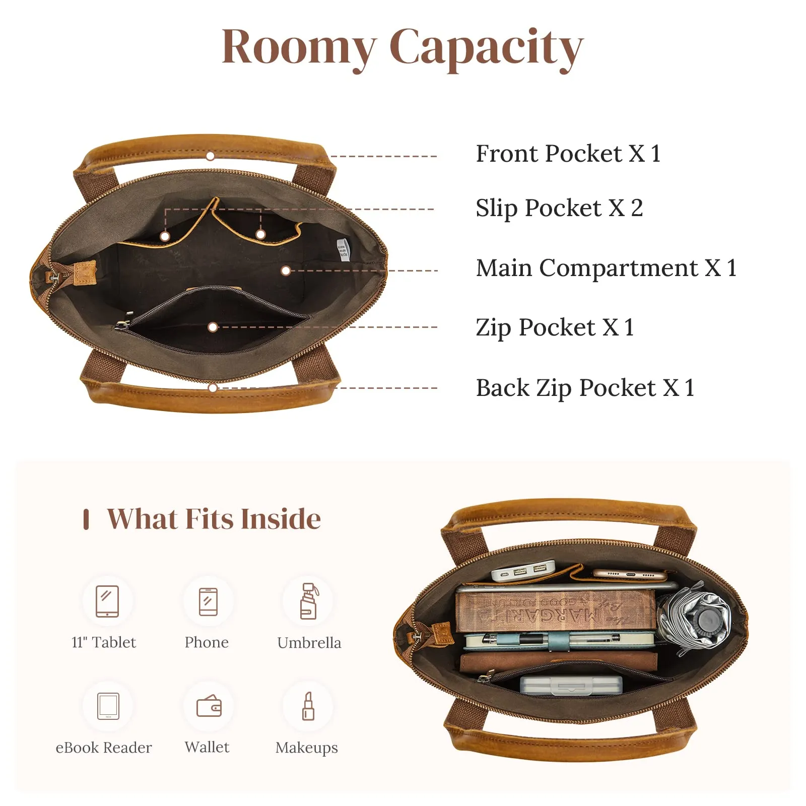 Genuine Leather Top-Handle Satchel Bags