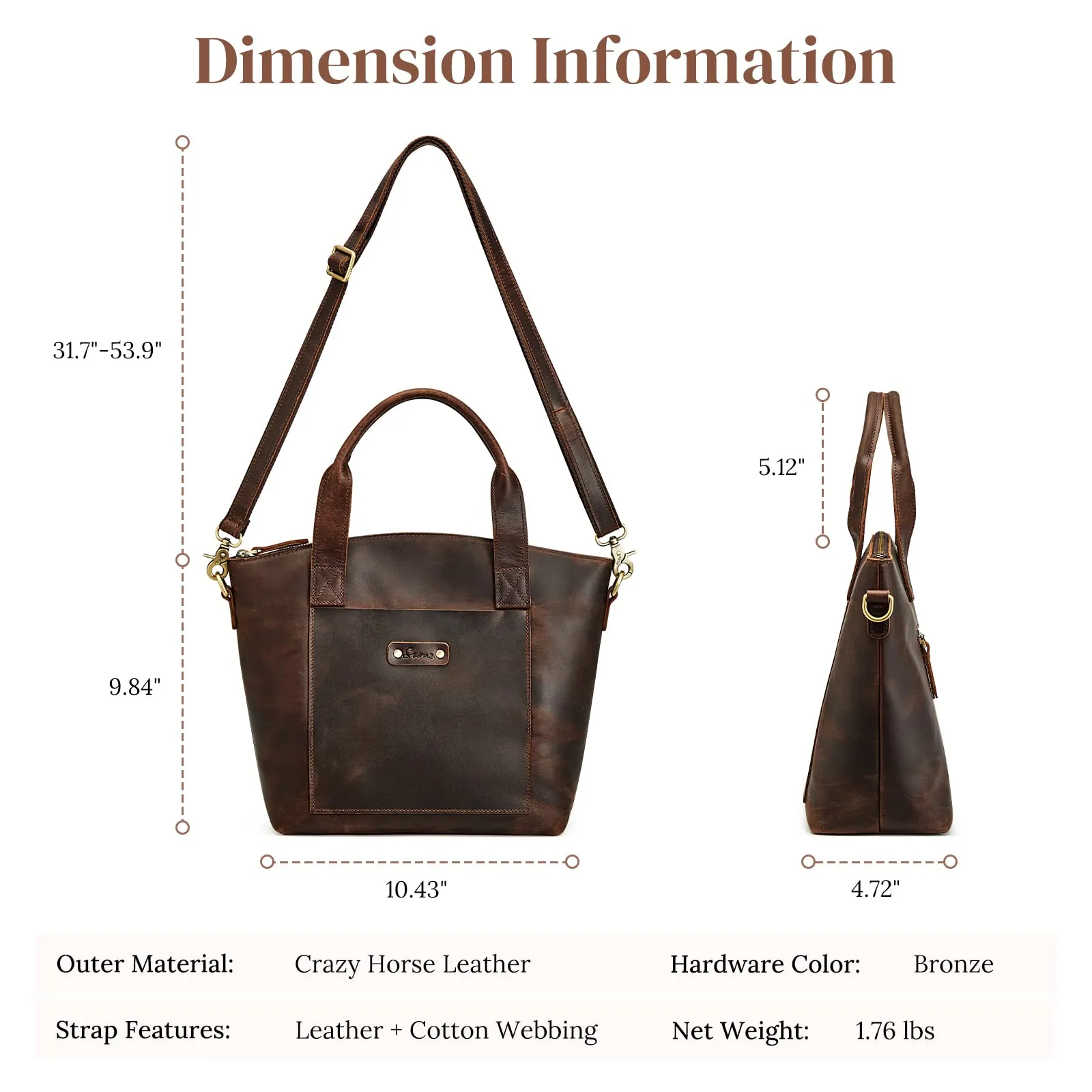 Genuine Leather Top-Handle Satchel Bags