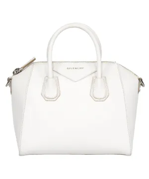 Givenchy Antigona Sugar Goatskin Leather Satchel Bag | White & SIlver Hardware | Small
