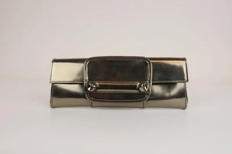 Givenchy Flap Clutch Bronze Metallic Leather Evening Bag