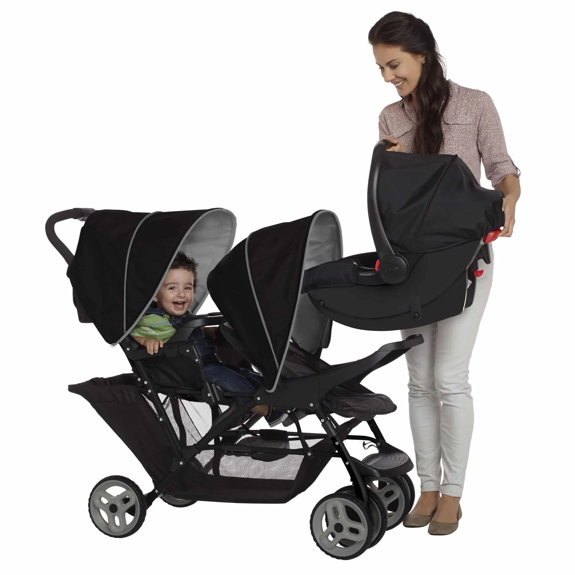 Graco Stadium Duo Tandem Stroller - Black/Grey