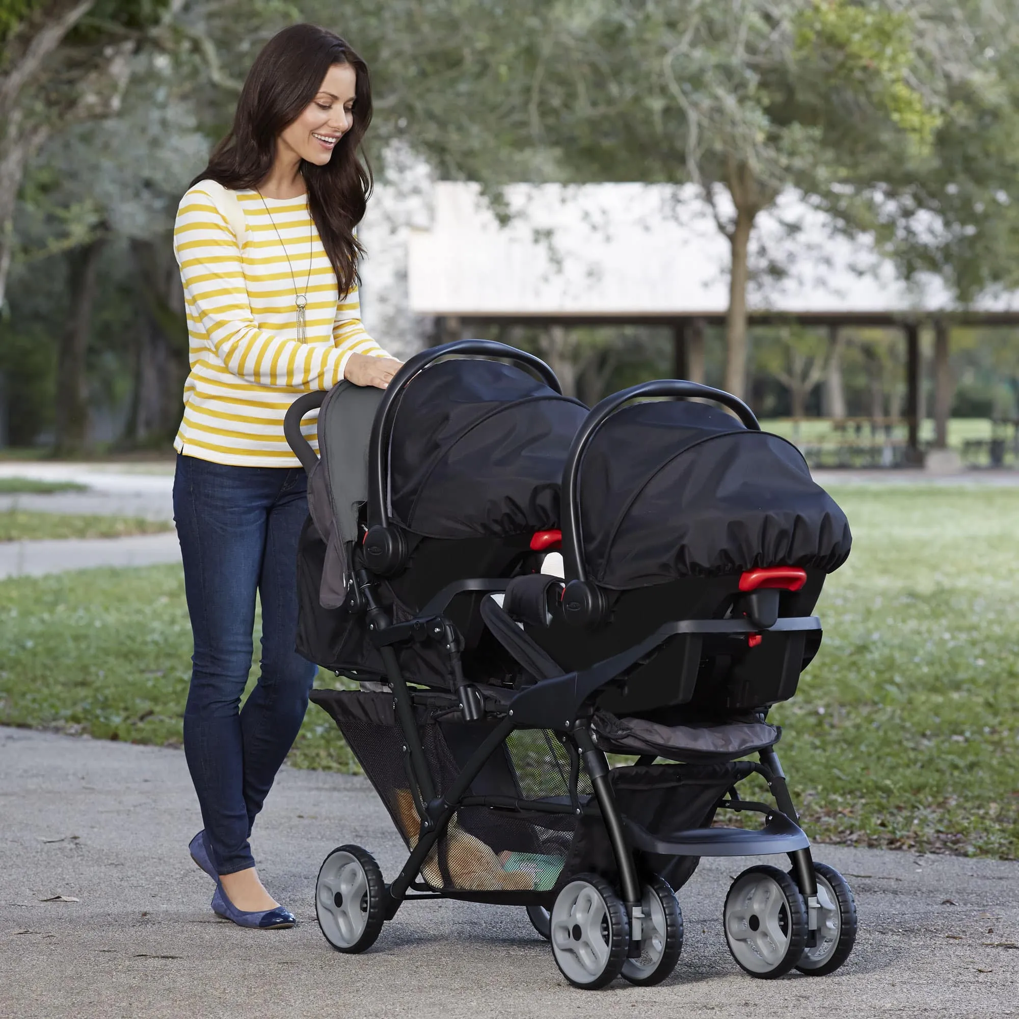 Graco Stadium Duo Tandem Stroller - Black/Grey