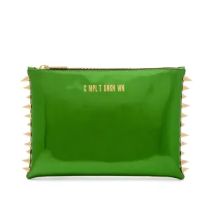 GREEN METAL CLUTCH BAG