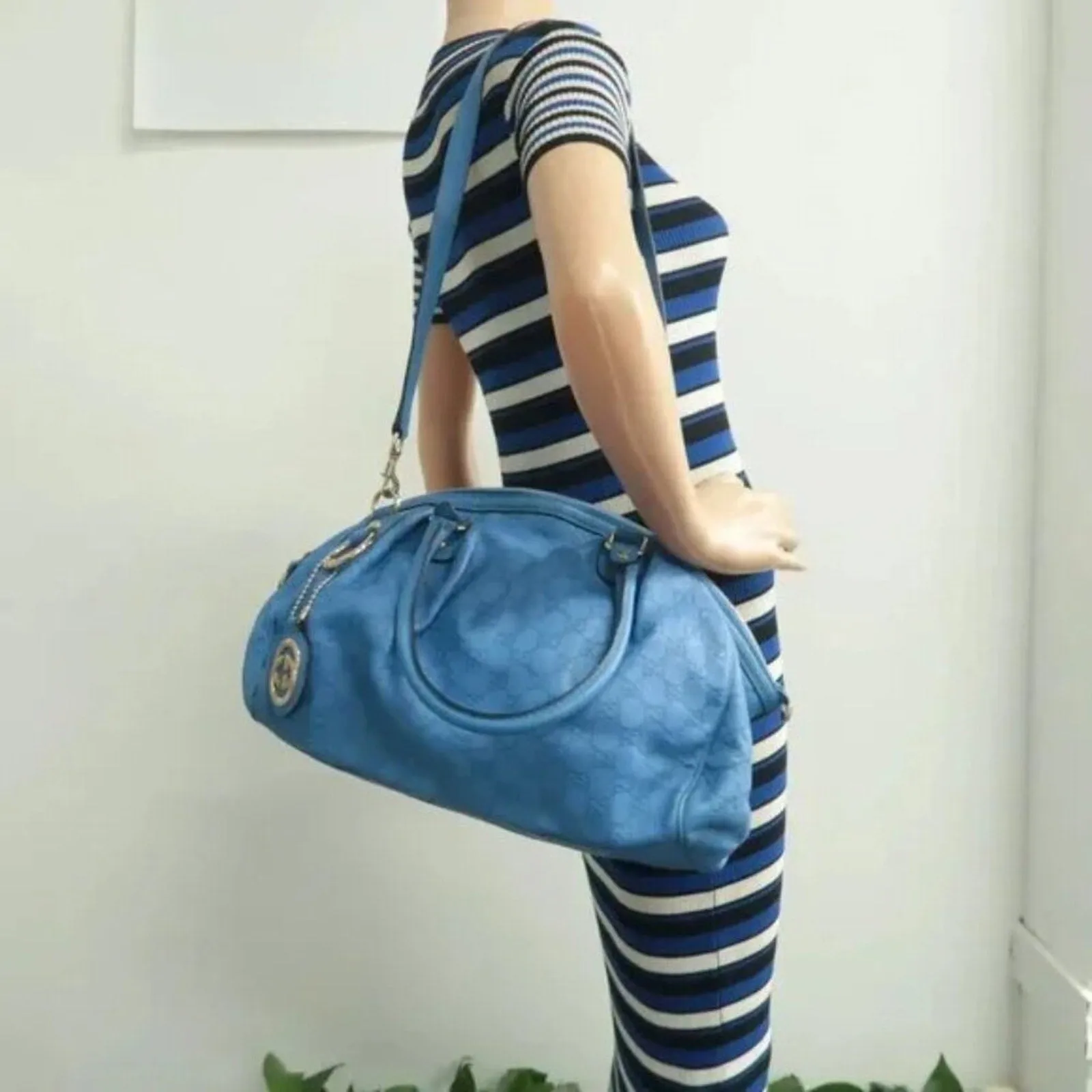 GUCCI Blue Leather Satchel