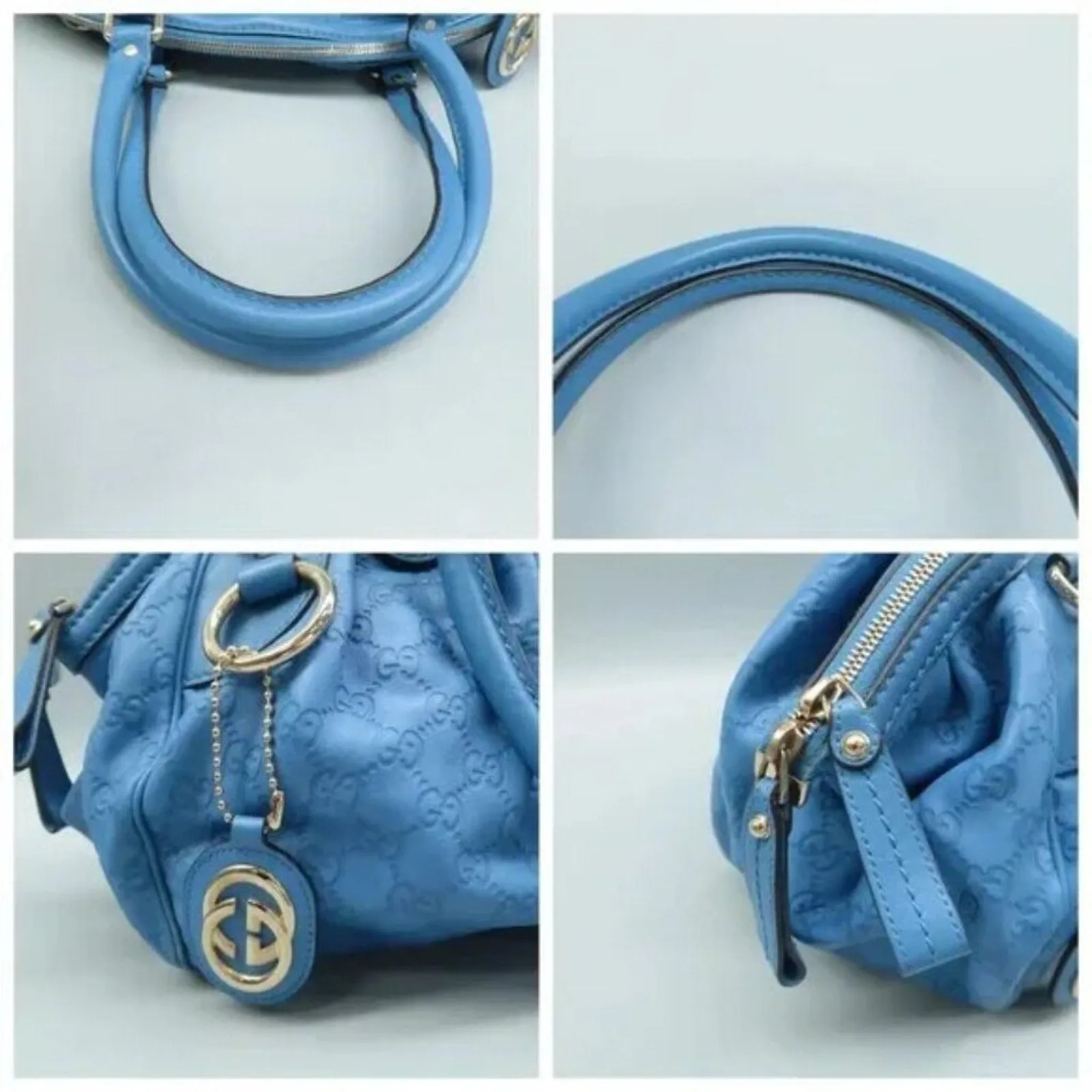 GUCCI Blue Leather Satchel