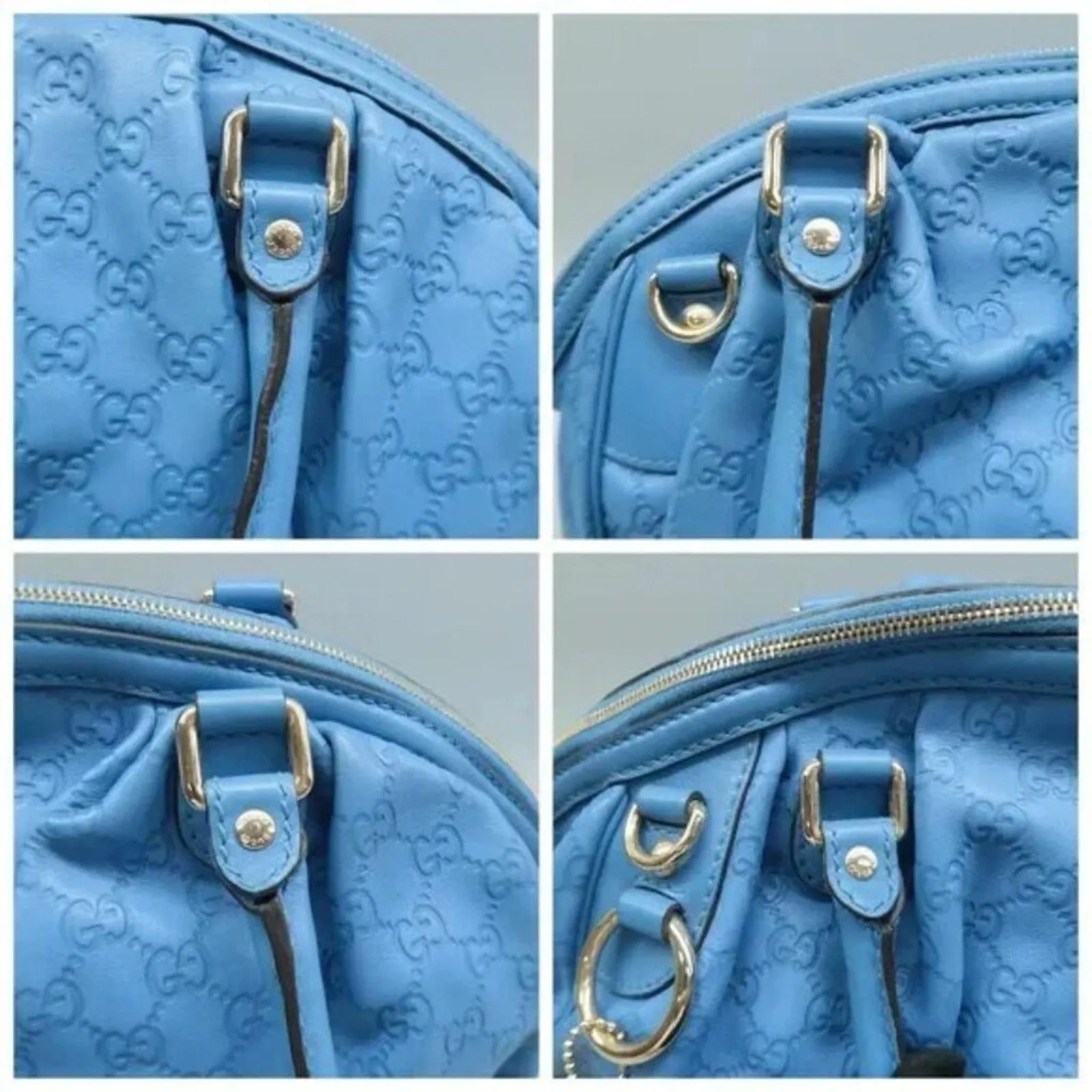 GUCCI Blue Leather Satchel