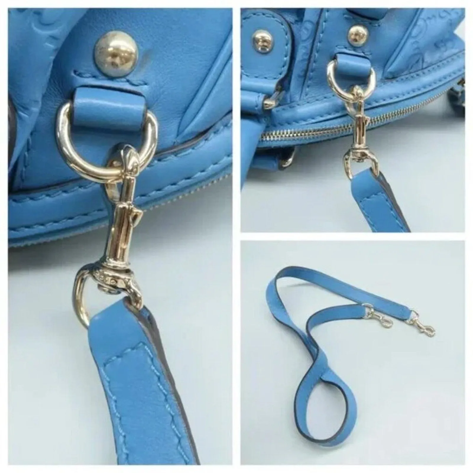 GUCCI Blue Leather Satchel