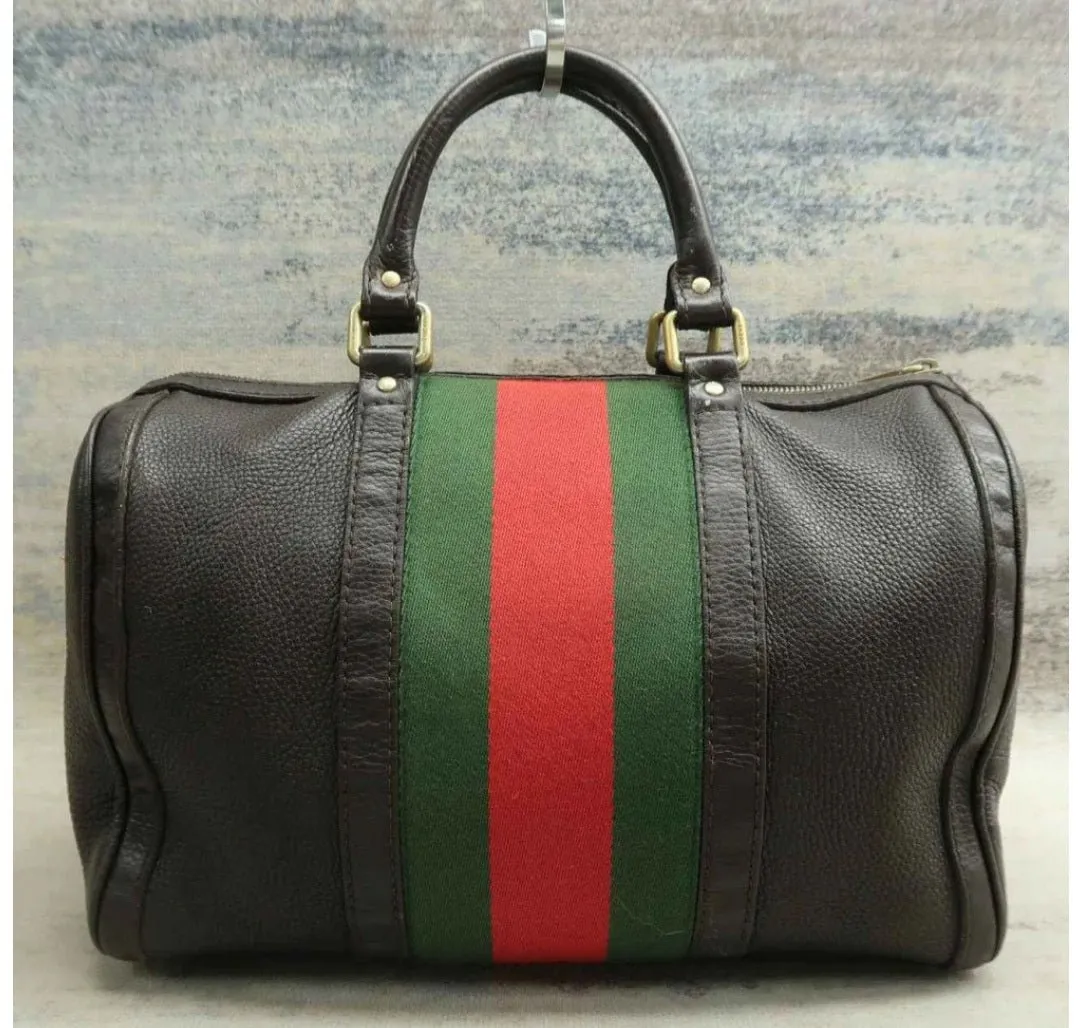 Gucci Boston Brown Leather Satchel Bag