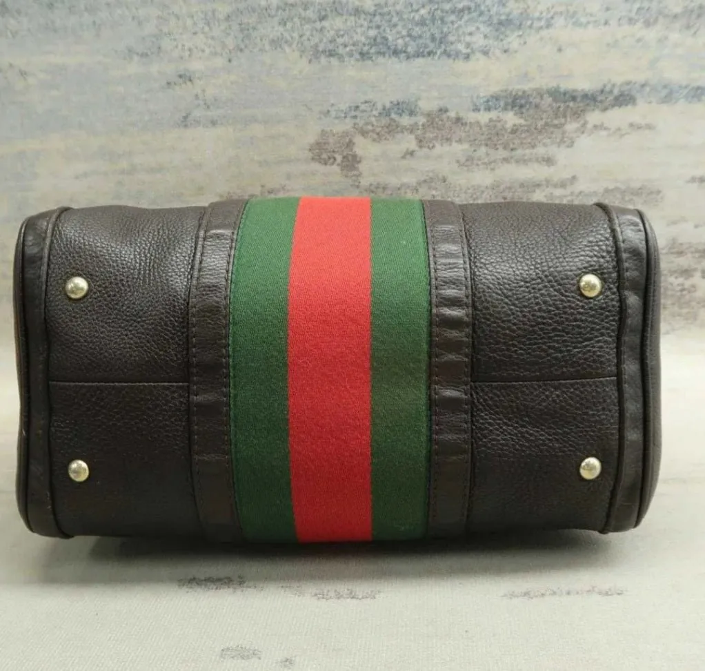Gucci Boston Brown Leather Satchel Bag