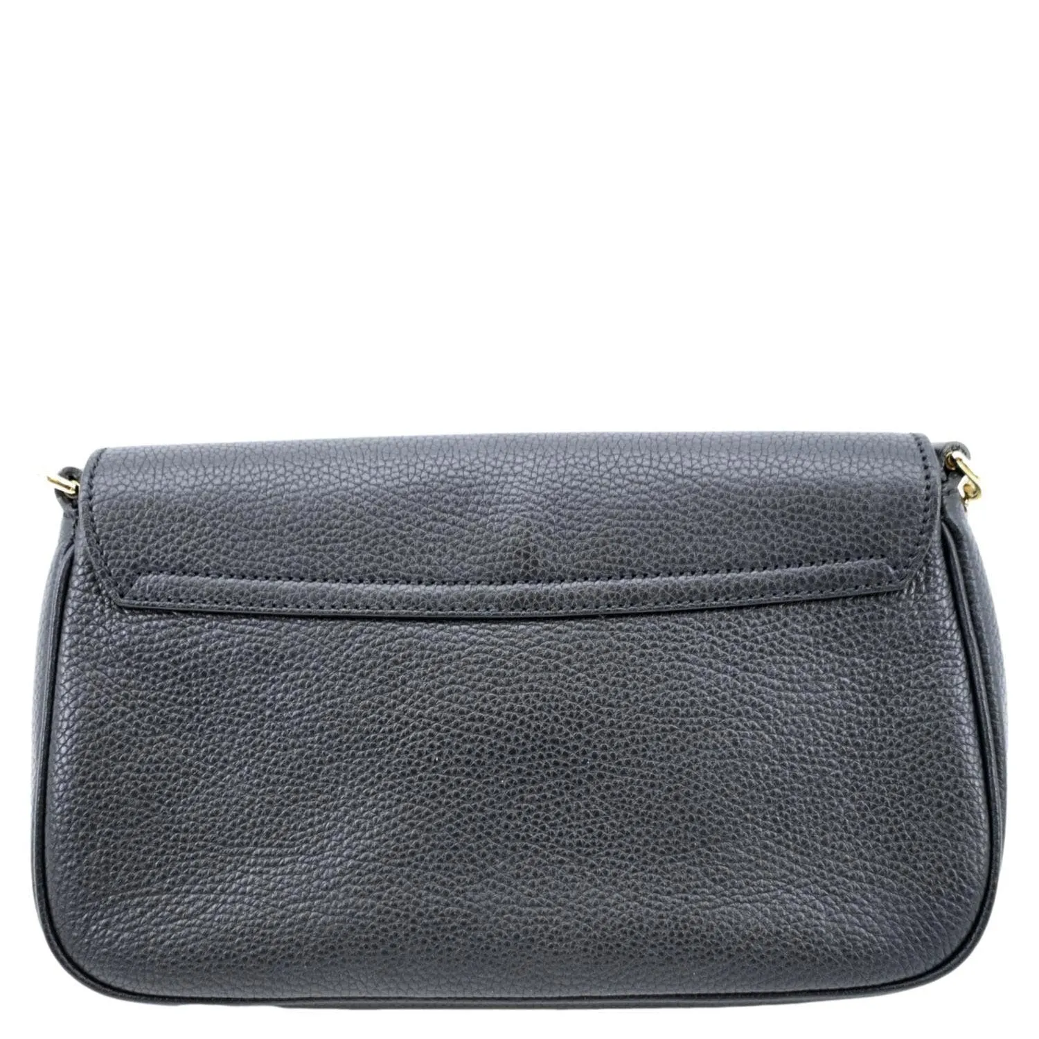 GUCCI Soho GG Flap Leather Chain Shoulder Bag Black 536224